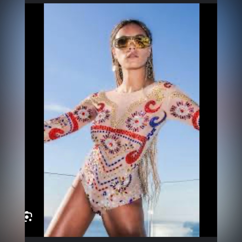 Born In Stockholm and Bodysuit with Rhinestones 4th of July AUTHENTIC